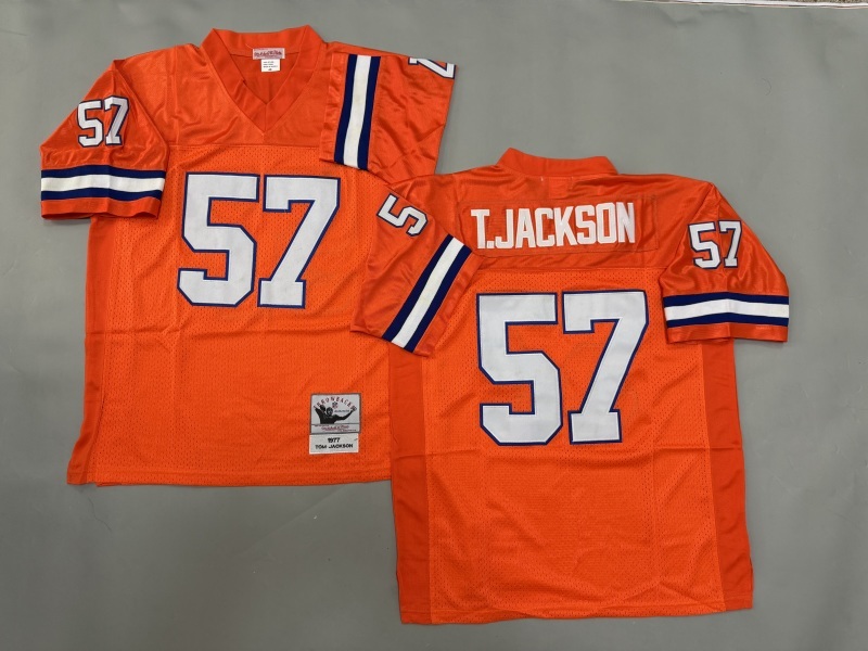 Men 2025 Denver Broncos #57 T.Jackson orange Throwback Limited NFL Jersey style 001->denver broncos->NFL Jersey